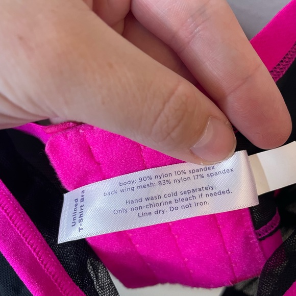 NWOT Cacique Pink and Black Unlined T Shirt Bra - Picture 4 of 12
